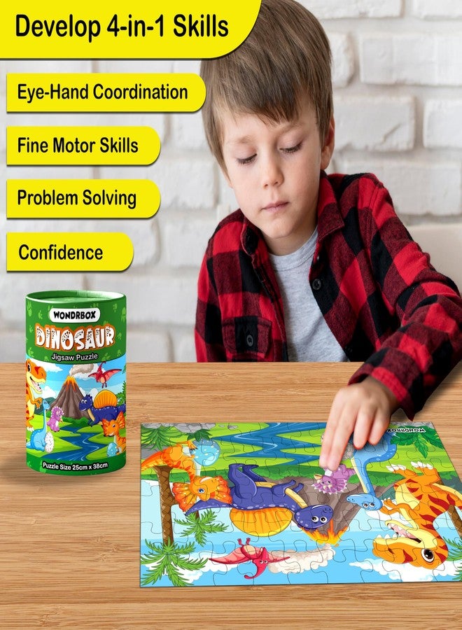 WONDRBOX Jigsaw Puzzle for Kids for Age 5 6 7 Years Boys and Girls | 60 Pieces | Size 15X10 Inches (Dinosaur- Pack of 5) - Image 2